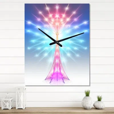 Design Art Expansion Of Consciousness Abstract Light - Abstract Shapes Very Large Wall Clocks In Blue;pink
