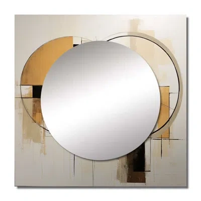 Design Art Exquisite Nostalgia Retro Gold Geometric - Abstract Painting Large Square Mirror For Wall Art Decor In Gold;black