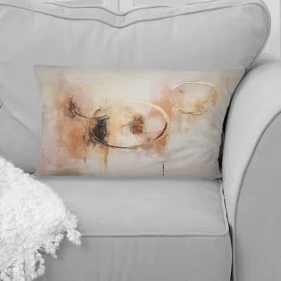 Design Art Exquisite Nostalgia Retro Gold Geometric I - Abstract Painting Printed Throw Pillow