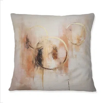 Design Art Exquisite Nostalgia Retro Gold Geometric I - Abstract Painting Printed Throw Pillow