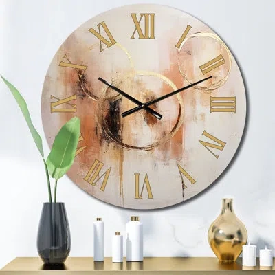 Design Art Exquisite Nostalgia Retro Gold Geometric I Metal Wall Clock In Black;brown;gold