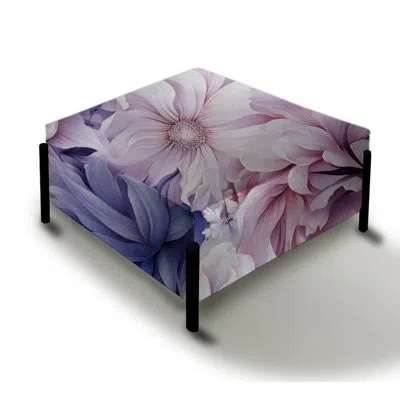 Design Art Exquisite Purple Beauty Floral Pattern Ii - Floral Large Square Ottoman