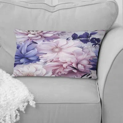 Design Art Exquisite Purple Beauty Floral Pattern Ii - Floral Printed Pillow