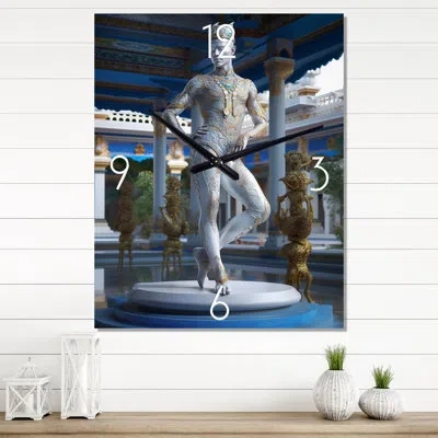 Design Art Exquisite Sculpture Elegant Divine Man - Wall Clock In White