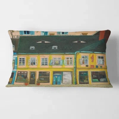 Design Art Facade Of Houses In Street In Paris Rectangular Pillow Cover & Insert