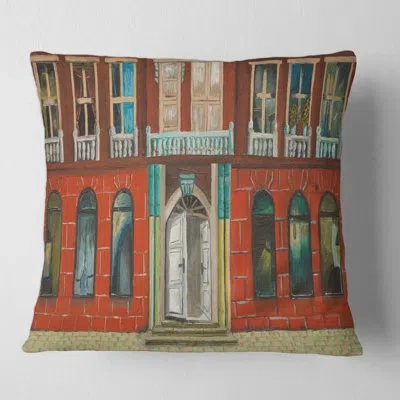 Design Art Facade Of Shop In Paris Ii Square Pillow Cover And Insert In Red