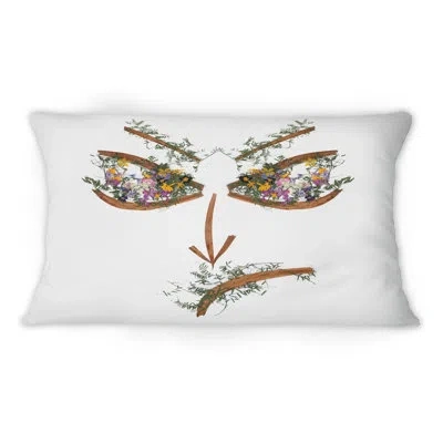 Design Art Face Of Dried Pressing Bright Flowers -1 Traditional Printed Throw Pillow