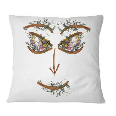 Design Art Face Of Dried Pressing Bright Flowers I - Traditional Printed Throw Pillow