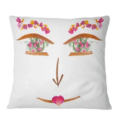 Design Art Face Of Dried Pressing Bright Flowers Ii - Traditional Printed Throw Pillow