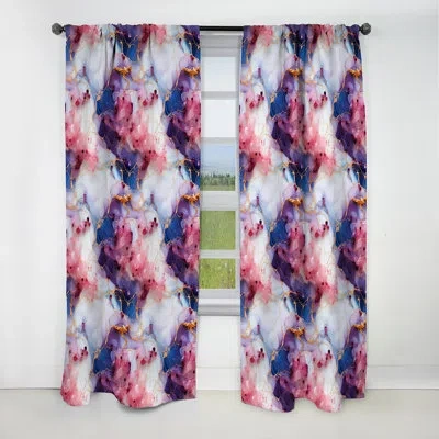 Design Art Fantasy Marble Pattern I - Abstract Marble Curtain - Blackout Marble Curtain - 1 Panels In Pink;gold