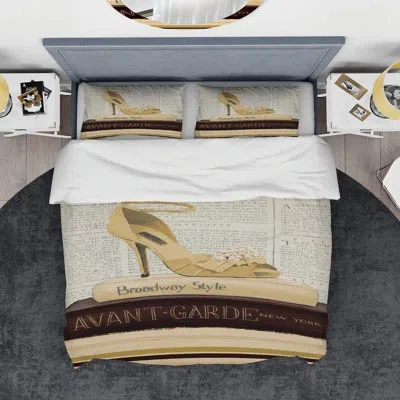 Design Art Fashion High Heels Iii Duvet Cover Set In Beige