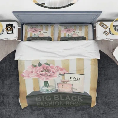 Design Art Fashion Parfum Boudoir Iii Duvet Cover Set In Yellow