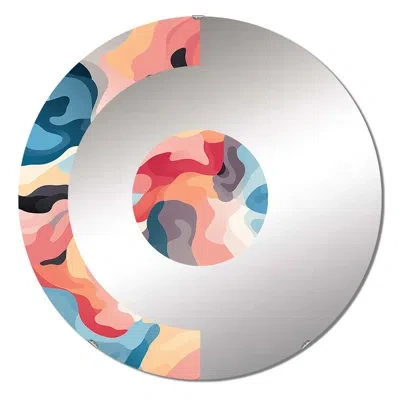 Design Art Fashionable Camo Pink - Half Circle Wall Mirror In Pink;purple