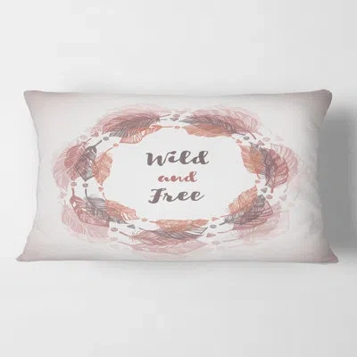 Design Art Feather Wreath In Boho Style - Bohemian & Eclectic Printed Pillow