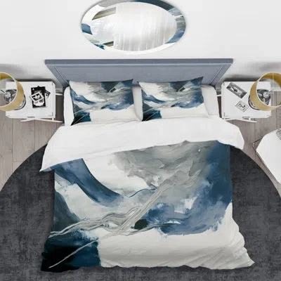 Design Art Feeling Honolulu Blue X Beddingmicrofiber / Polyester Duvet Cover Set In Blue;gray