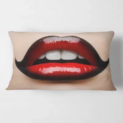 Design Art Female Lips With And Lipstick Rectangular Pillow Cover & Insert