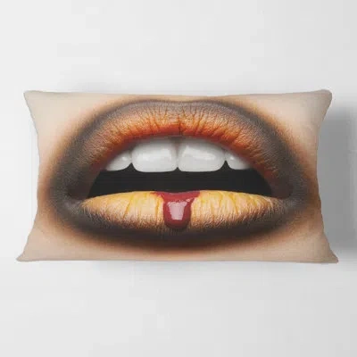 Design Art Female Lips With And Lipstick Rectangular Pillow Cover & Insert