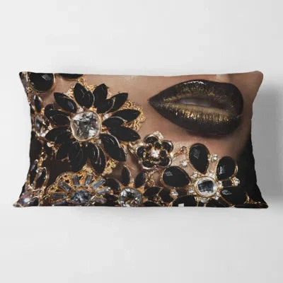 Design Art Female Lips With Jewelry Rectangular Pillow Cover & Insert