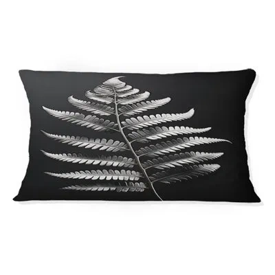 Design Art Ferns Bronze Harmony I - Ferns Printed Throw Pillow In Gray