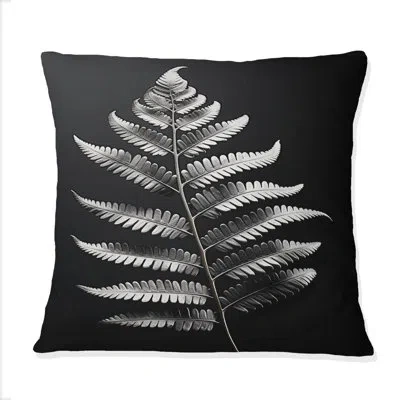 Design Art Ferns Bronze Harmony I - Ferns Printed Throw Pillow In Gray