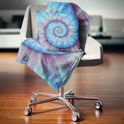 Design Art Fibonacci Pattern Blue - Abstract Printed Pillow In Throw Pillow