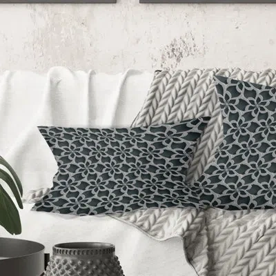 Design Art Floral 3d Pattern Background. - Mid-century Modern Printed Throw Pillow