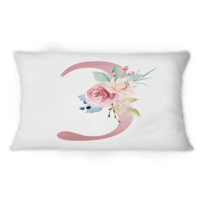 Design Art Floral Art Design With Number Three Ii - Traditional Printed Throw Pillow 1