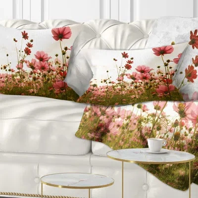Design Art Floral Beautiful Cosmos Flowers Garden Lumbar Pillow