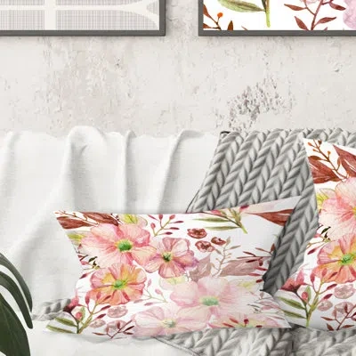 Design Art Floral Botanical Retro Iii - Mid-century Modernprinted Throw Pillow