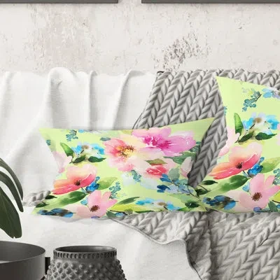 Design Art Floral Botanical Retro Iv - Mid-century Modernprinted Throw Pillow