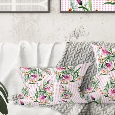 Design Art Floral Botanical Retro X - Mid-century Modern Printed Throw Pillow