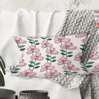 Design Art Floral Botanical Retro Xii - Mid-century Modern Printed Throw Pillow