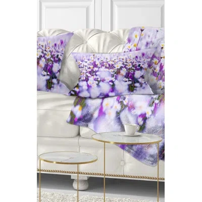 Design Art Floral Daisy Field Photography Panorama Lumbar Pillow