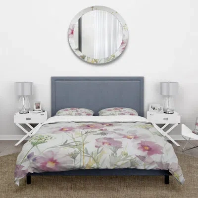Design Art Floral Duvet Cover Set - Shabby Flower Iv Shabby In Pink