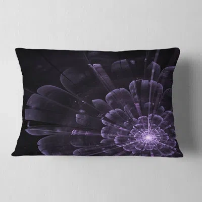 Design Art Floral Glowing Crystal Fractal Flower Lumbar Pillow