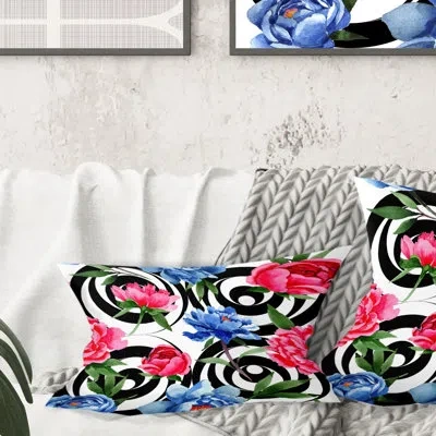 Design Art Floral Retro Pattern I - Mid-century Modernprinted Throw Pillow