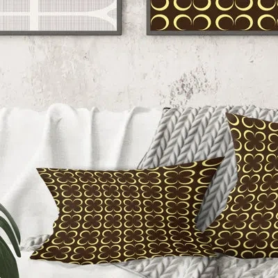 Design Art Floral Retro Pattern Ii - Mid-century Modernprinted Throw Pillow