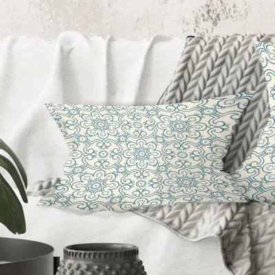 Design Art Floral Retro Pattern Iv - Mid-century Modernprinted Throw Pillow