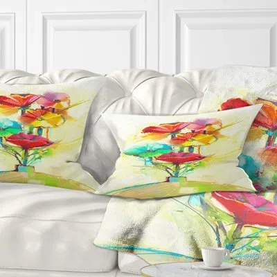 Design Art Floral Spring Flowers Bouquet In A Vase Lumbar Pillow