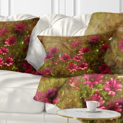 Design Art Floral Spring Garden With Little Flowers Lumbar Pillow