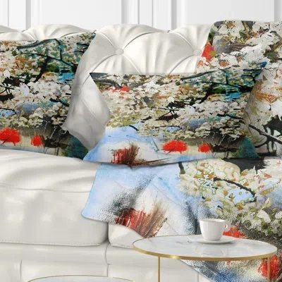 Design Art Floral Spring Motif With Small Flowers Lumbar Pillow
