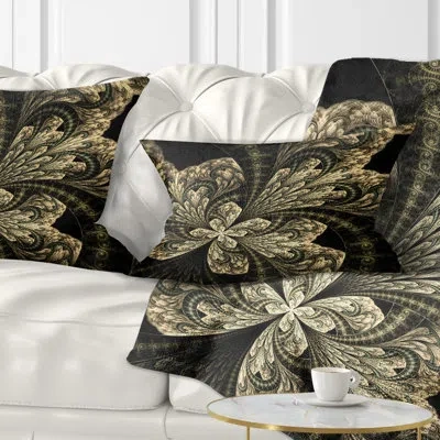 Design Art Floral Symmetrical Large Fractal Flower Lumbar Pillow