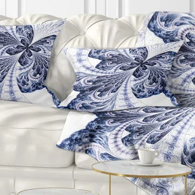 Design Art Floral Symmetrical Tight Fractal Flower Lumbar Pillow
