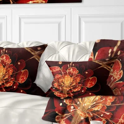 Design Art Floral With Petals Lumbar Pillow