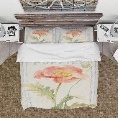 Design Art Floursack Florals Iv Duvet Cover Set In Ivory