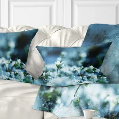 Design Art Flowers On Background Lumbar Pillow