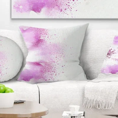 Design Art Flowerswork Abstract Daisy Flower Floral Throw Pillow In Purple