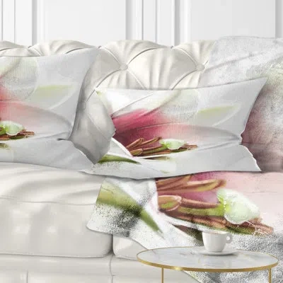 Design Art Flowerswork Beautiful Lily Flower Watercolor Lumbar Pillow