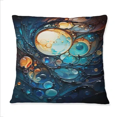 Design Art Fluid Spiral Ii - Abstract Spirals Printed Throw Pillow In Green;gold