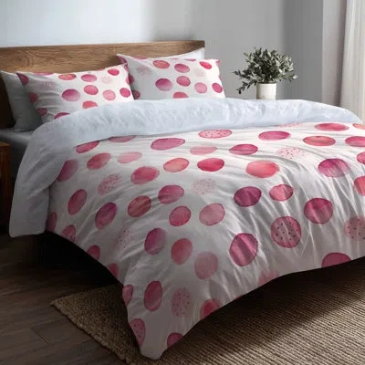 Design Art For Teenagers Glitter Comforter Set Of 6 - Playful Pink Sparkle Dots Twin With Shams And Throw Pillo In White;pink